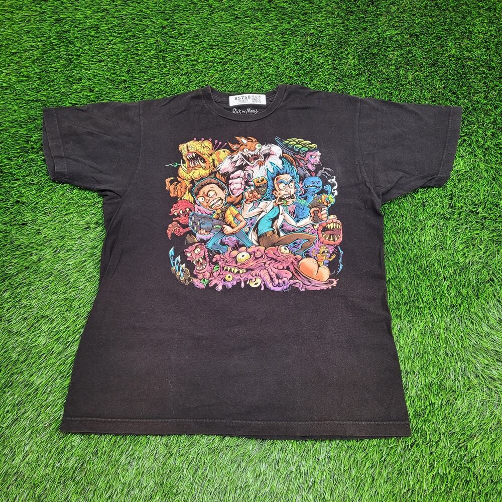 Rick-And-Morty Monster Shirt M/L 21x26 Black